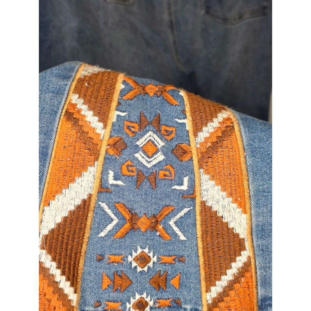 CATO Women's EST. 1946 Denim Plus 24W Blue Orange Embroidered Flare Jeans - Picture 7 of 7